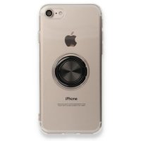 Newface iPhone SE 2020 Kılıf Gros Yüzüklü Silikon - Siyah