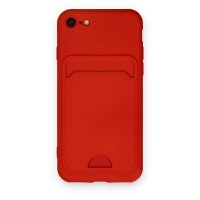 Newface iPhone SE 2020 Kılıf Kelvin Kartvizitli Silikon - Kırmızı