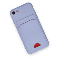 Newface iPhone SE 2020 Kılıf Kelvin Kartvizitli Silikon - Lila
