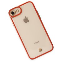 Newface iPhone SE 2020 Kılıf Liva Lens Silikon - Kırmızı