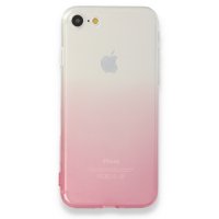 Newface iPhone 8 Kılıf Lüx Çift Renkli Silikon - Pembe