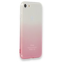 Newface iPhone SE 2020 Kılıf Lüx Çift Renkli Silikon - Pembe