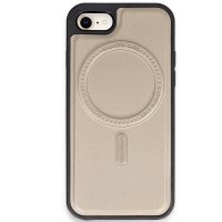 Newface iPhone SE 2020 Kılıf Ozzi Magsafe Deri Kapak - Natural Grey