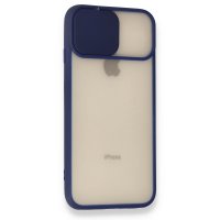Newface iPhone SE 2020 Kılıf Palm Buzlu Kamera Sürgülü Silikon - Lacivert