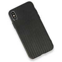Newface iPhone X Kılıf Carbonix Silikon - Siyah