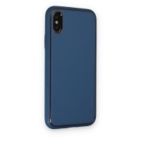 Newface iPhone X Kılıf Coco Deri Silikon Kapak - Açık Mavi