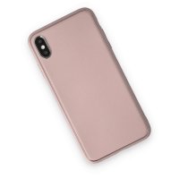 Newface iPhone X Kılıf Coco Deri Silikon Kapak - Pudra