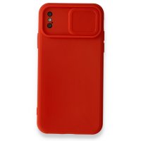 Newface iPhone X Kılıf Color Lens Silikon - Kırmızı