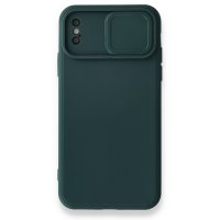 Newface iPhone X Kılıf Color Lens Silikon - Yeşil