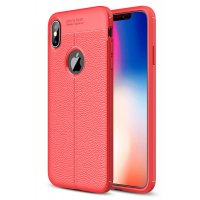 Newface iPhone X Kılıf Auto Focus Kapak - Kırmızı