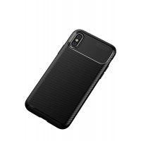 Newface iPhone X Kılıf Focus Karbon Silikon - Siyah