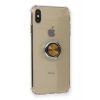 Newface iPhone X Kılıf Gros Yüzüklü Silikon - Gold
