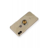 Newface iPhone X Kılıf Gros Yüzüklü Silikon - Gold