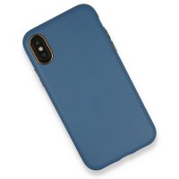 Newface iPhone X Kılıf Label Kapak - Mavi
