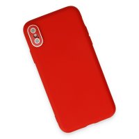 Newface iPhone X Kılıf Lansman Glass Kapak - Kırmızı