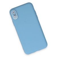 Newface iPhone X Kılıf Lansman Glass Kapak - Mavi
