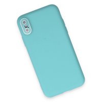 Newface iPhone X Kılıf Lansman Glass Kapak - Turkuaz