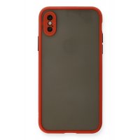 Newface iPhone X Kılıf Montreal Silikon Kapak - Kırmızı