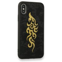 Newface iPhone X Kılıf Motif Silikon Kapak - Siyah