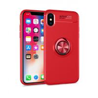 Newface iPhone X Kılıf Range Yüzüklü Silikon - Kırmızı