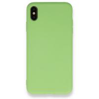 Newface iPhone XS Max Kılıf Nano içi Kadife  Silikon - Açık Yeşil