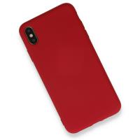 Newface iPhone XS Max Kılıf Nano içi Kadife Silikon - Kırmızı