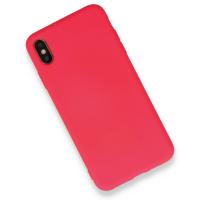 Newface iPhone XS Max Kılıf Nano içi Kadife Silikon - Koyu Pembe