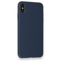 Newface iPhone X Kılıf Nano içi Kadife Silikon - Lacivert