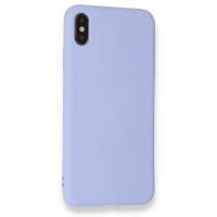 Newface iPhone XS Max Kılıf Nano içi Kadife Silikon - Lila