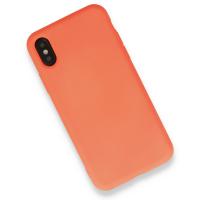 Newface iPhone X Kılıf Nano içi Kadife Silikon - Mat Turuncu