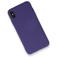 Newface iPhone X Kılıf Nano içi Kadife Silikon - Mor