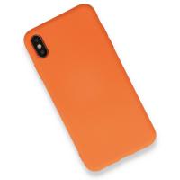 Newface iPhone X Kılıf Nano içi Kadife Silikon - Turuncu