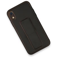 Newface iPhone XR Kılıf Coco Deri Standlı Kapak - Siyah