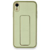 Newface iPhone XR Kılıf Coco Deri Standlı Kapak - Su Yeşili