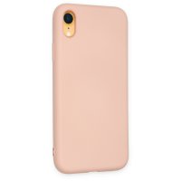 Newface iPhone XR Kılıf Nano içi Kadife Silikon - Pudra