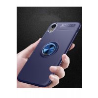 Newface iPhone XR Kılıf Range Yüzüklü Silikon - Mavi