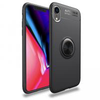 Newface iPhone XR Kılıf Range Yüzüklü Silikon - Siyah