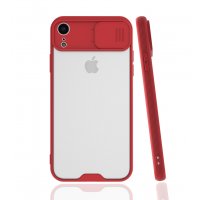Newface iPhone XR Kılıf Platin Kamera Koruma Silikon - Kırmızı