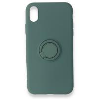 Newface iPhone XR Kılıf Viktor Yüzüklü Silikon - Koyu Yeşil