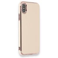 Newface iPhone XS Kılıf İkon Silikon - Rose Gold