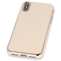 Newface iPhone XS Kılıf İkon Silikon - Rose Gold