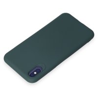 Newface iPhone XS Kılıf First Silikon - Koyu Yeşil