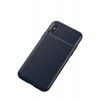 Newface iPhone XS Kılıf Auto Focus Karbon Kapak - Lacivert