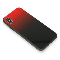 Newface iPhone XS Kılıf Grady Silikon - Kırmızı-Siyah