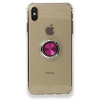 Newface iPhone XS Kılıf Gros Yüzüklü Silikon - Pembe