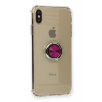 Newface iPhone XS Kılıf Gros Yüzüklü Silikon - Pembe