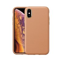 Newface iPhone XS Kılıf Label Kapak - Kahverengi