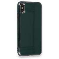 Newface iPhone XS Max Kılıf İkon Silikon - Koyu Yeşil