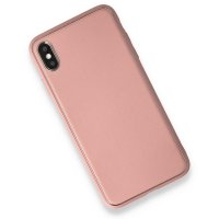 Newface iPhone XS Max Kılıf Coco Deri Silikon Kapak - Pembe