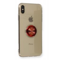 Newface iPhone XS Max Kılıf Gros Yüzüklü Silikon - Kırmızı